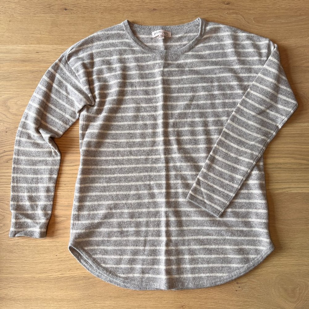 NWOT Philosophy Cashmere Striped Crew Neck Sweater XS